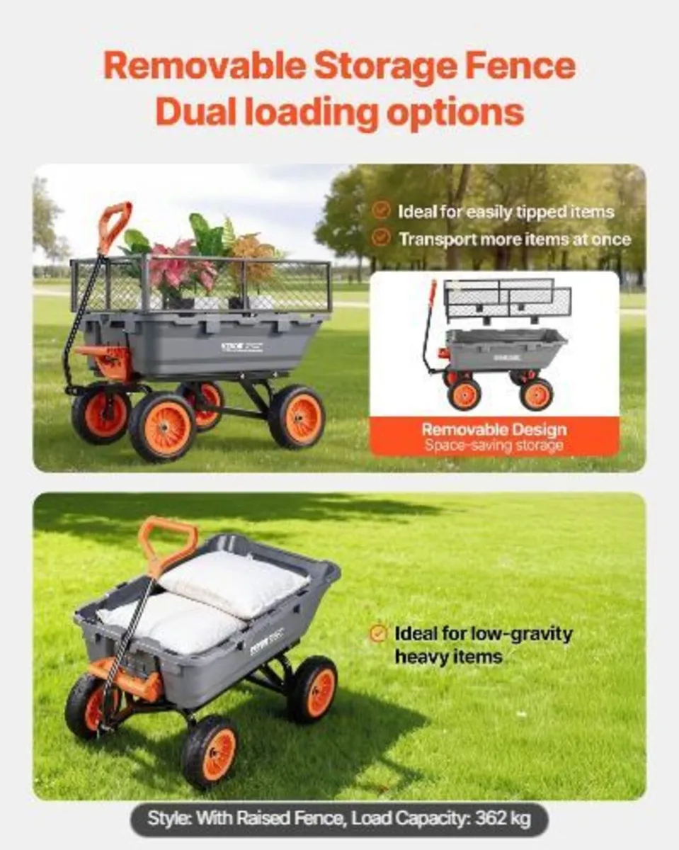 Garden Dump Cart, 362 kg Poly Dump Cart - Image 3