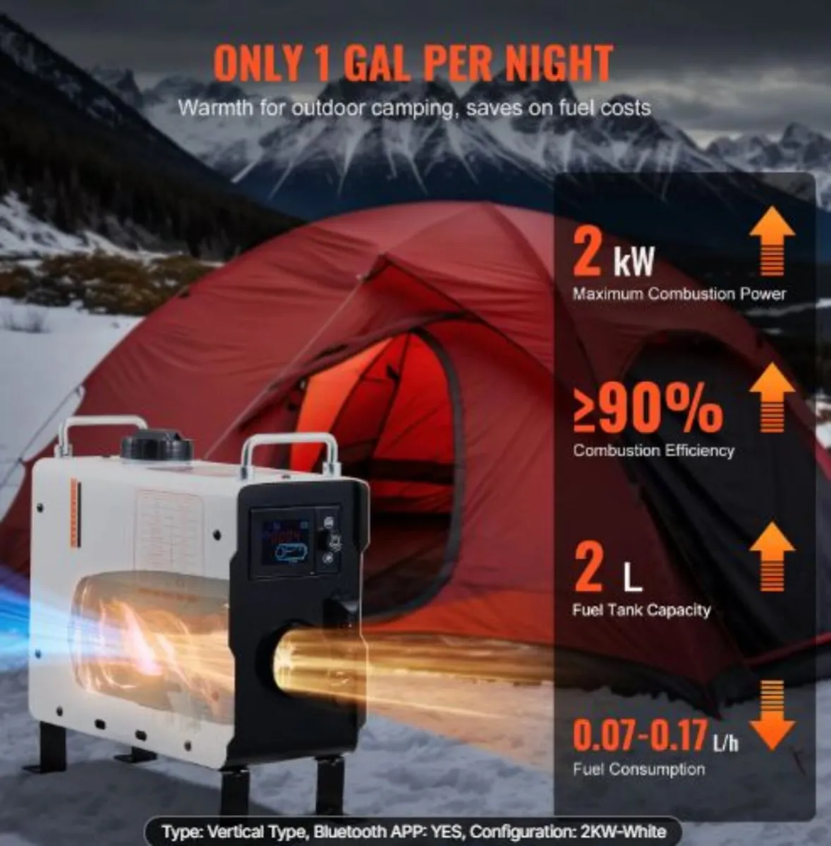 2KW Diesel Heater, 12V/24V All in One Diesel Air - Image 2
