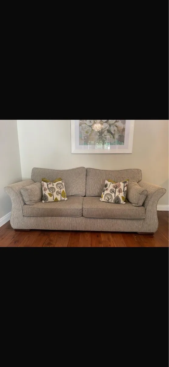 Sofa, armchair and footstools - Image 1
