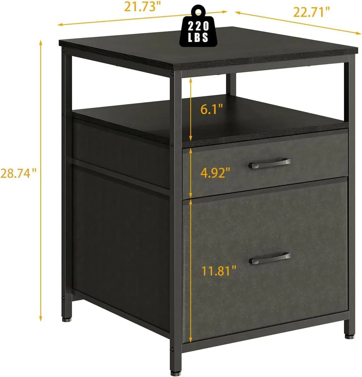 Mini Fridge Stand with 3 Storage Cabinet Beverage - Image 2