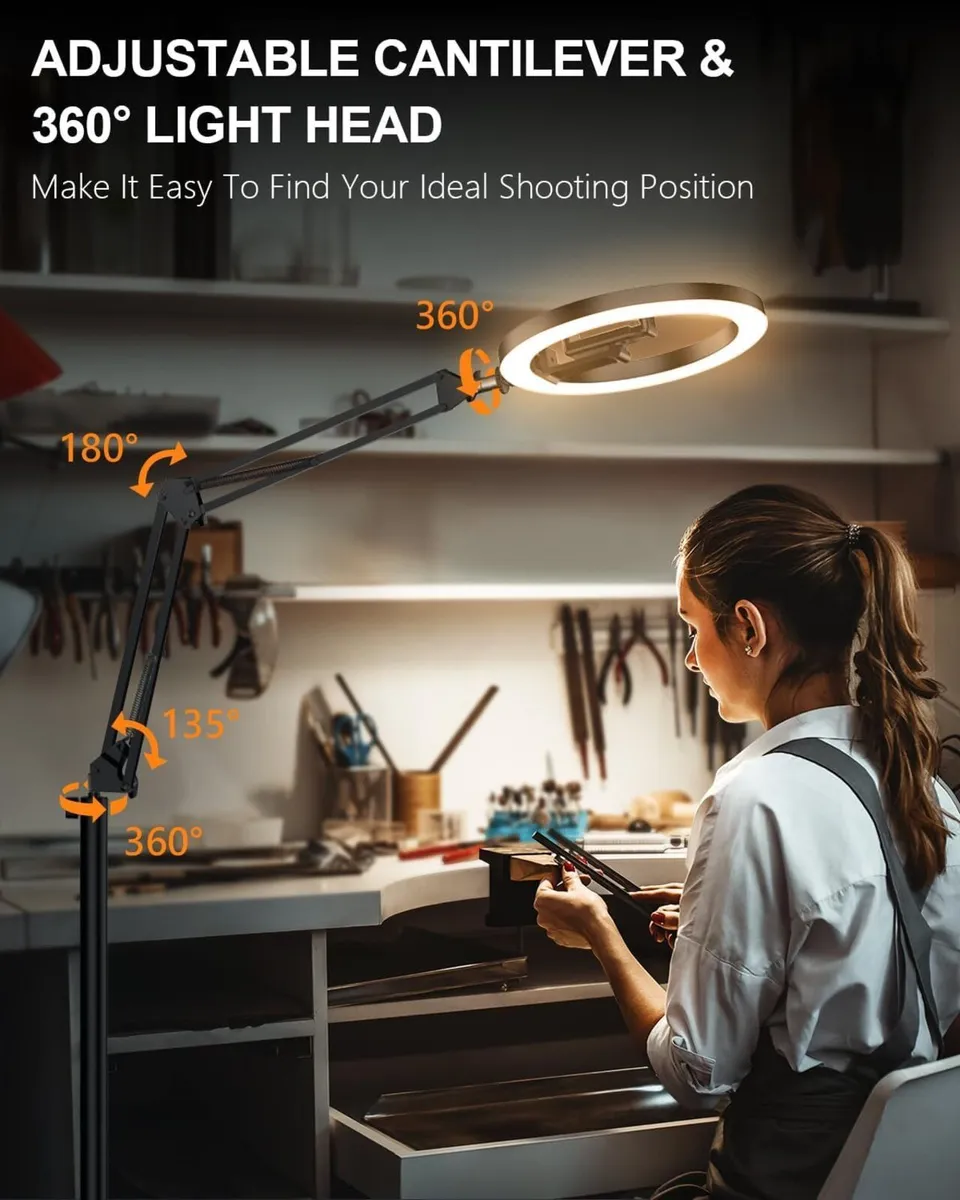 10" Ring Light with Tripod Stand Phone Holder - Image 3