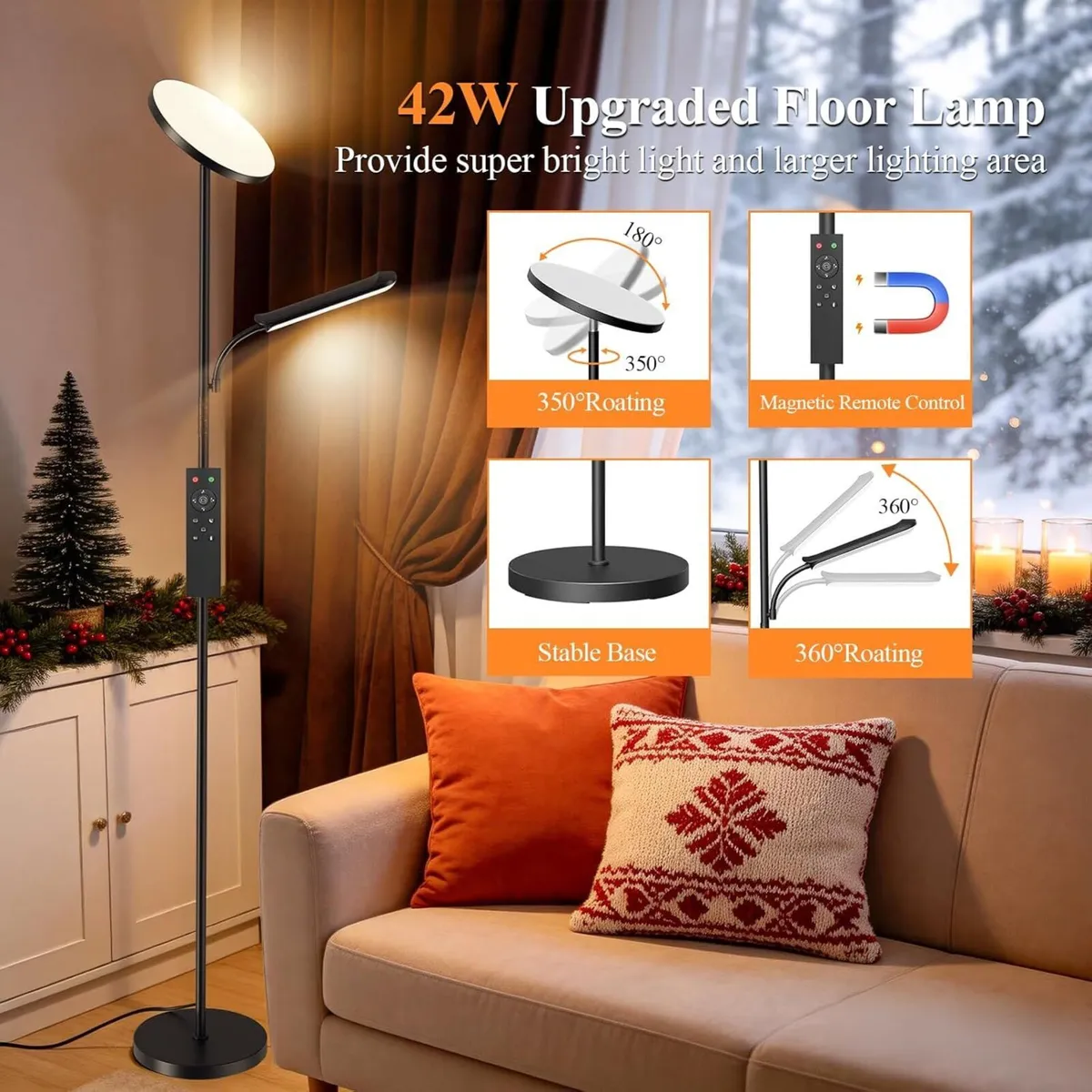 LED Uplighter Floor Lamp Living Room 42W - Image 4