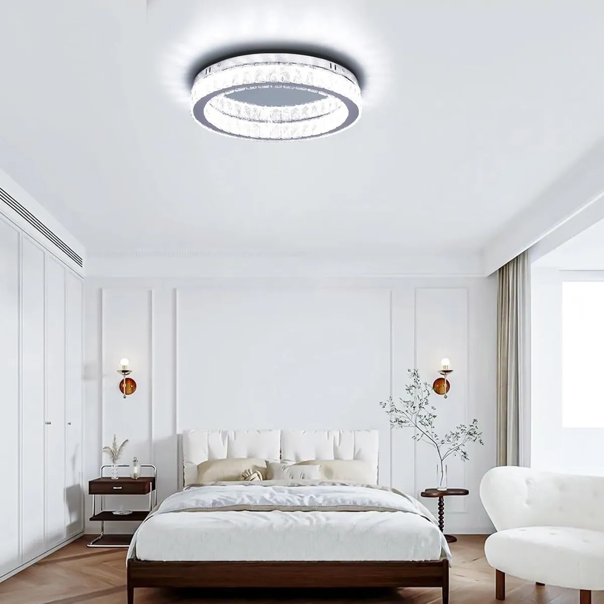 17.7in Crystal Flush Mount Ceiling Light 48W 6000K - Image 3