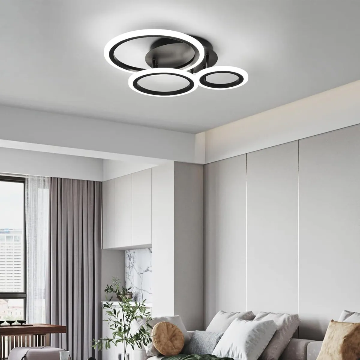 Modern LED Dimmable Ceiling Light 3 Circle Lights - Image 4