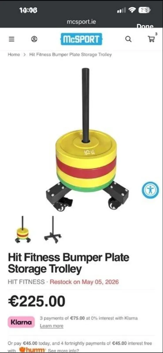 Olympic Bumper Plate Storage - Trolley - Image 1