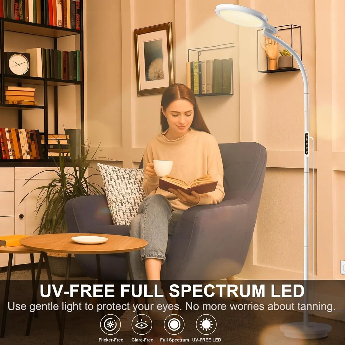 Sad Light Therapy Floor Lamp Lux UV-Free Daylight - Image 3
