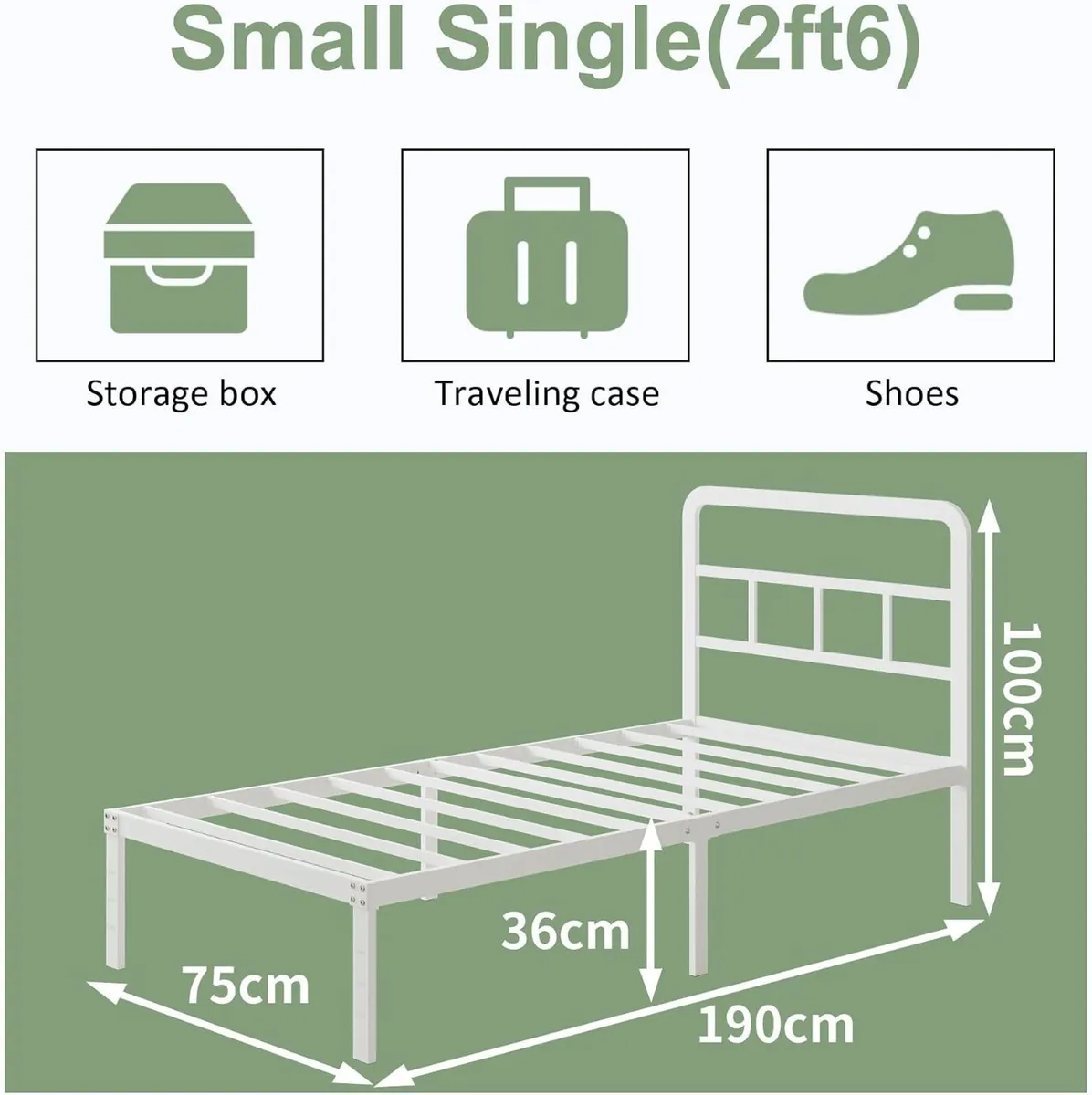 Metal Bed Frame with Headboard High - Image 2