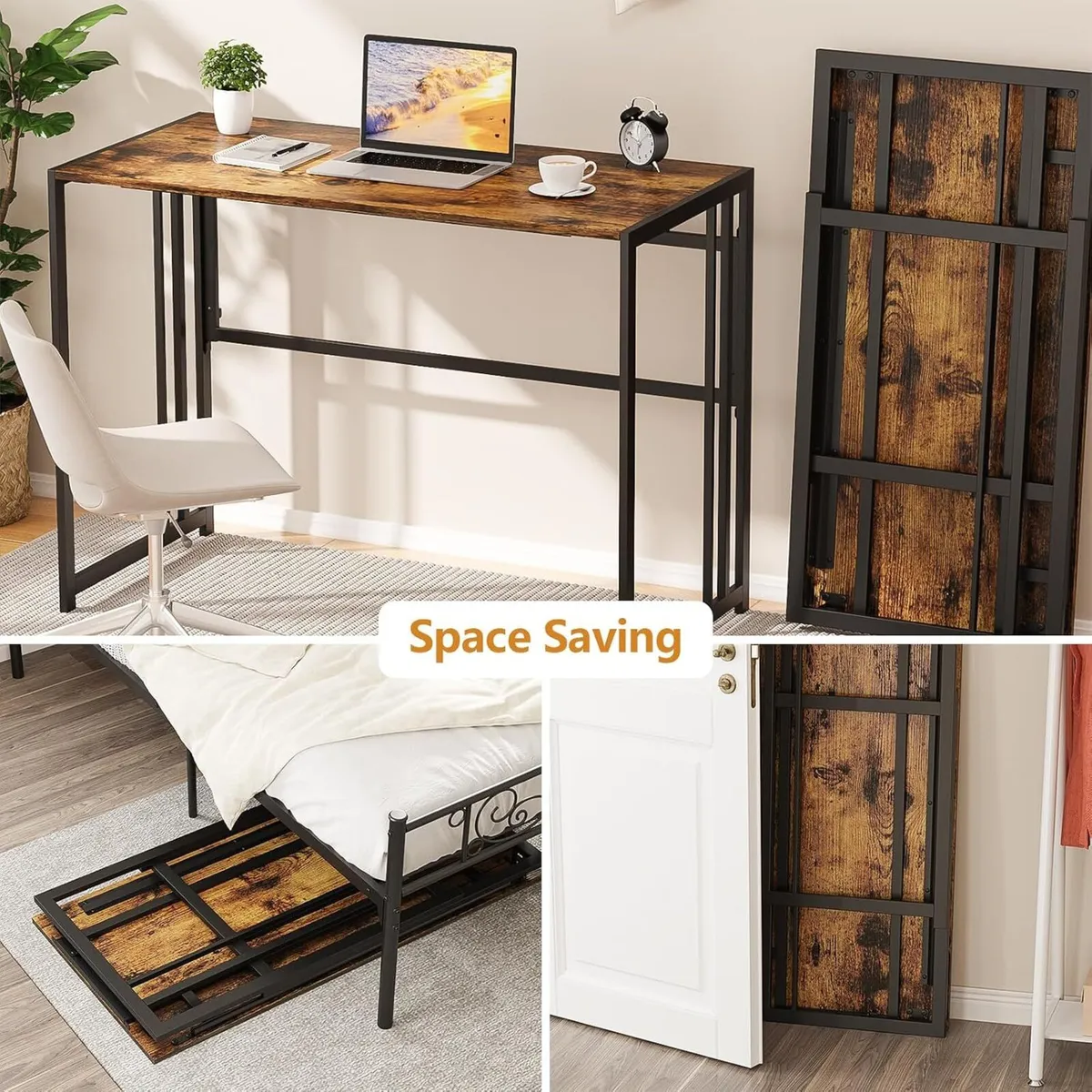 Folding Computer Desk for Home Office No-Assembly - Image 4