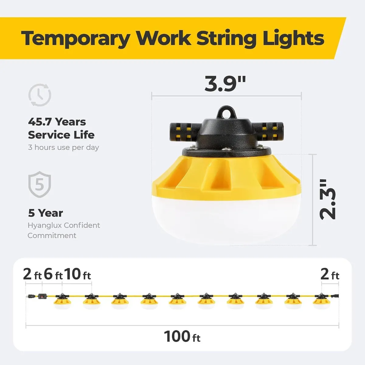 100FT 100W LED String Light with Switch 2 - Image 2
