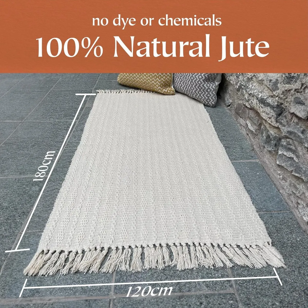 Large Cotton Rug Textured Blanket Style Indian Mat - Image 2