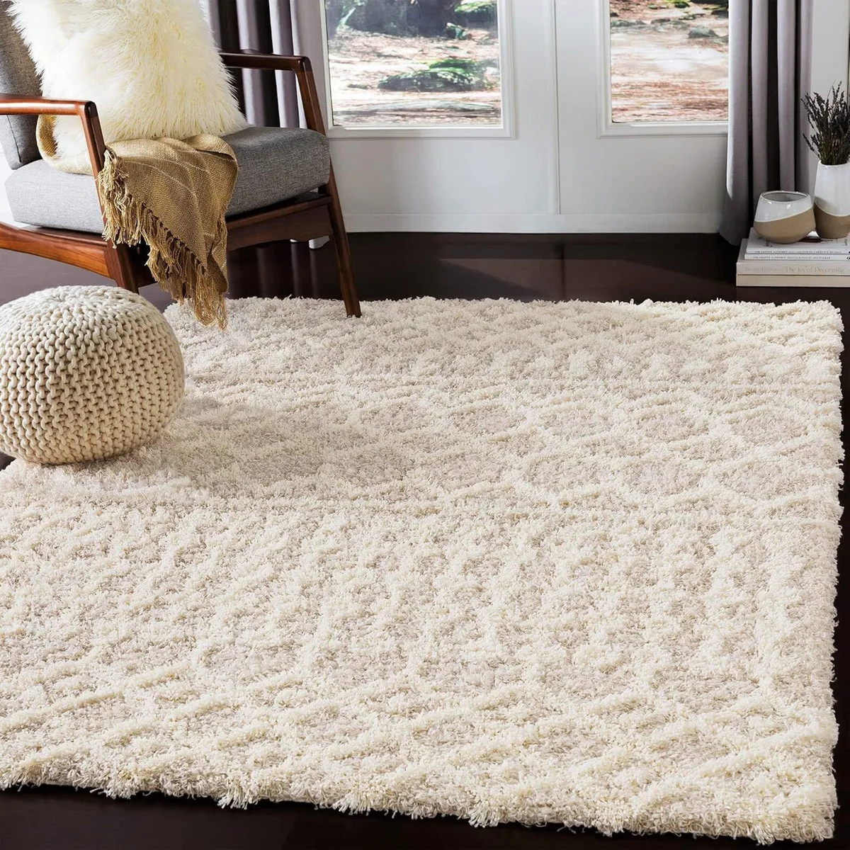 Shaggy Rug Modern Berber Rugs Living Room Large - Image 1