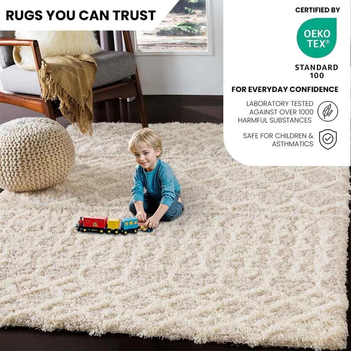 Shaggy Rug Modern Berber Rugs Living Room Large - Image 3