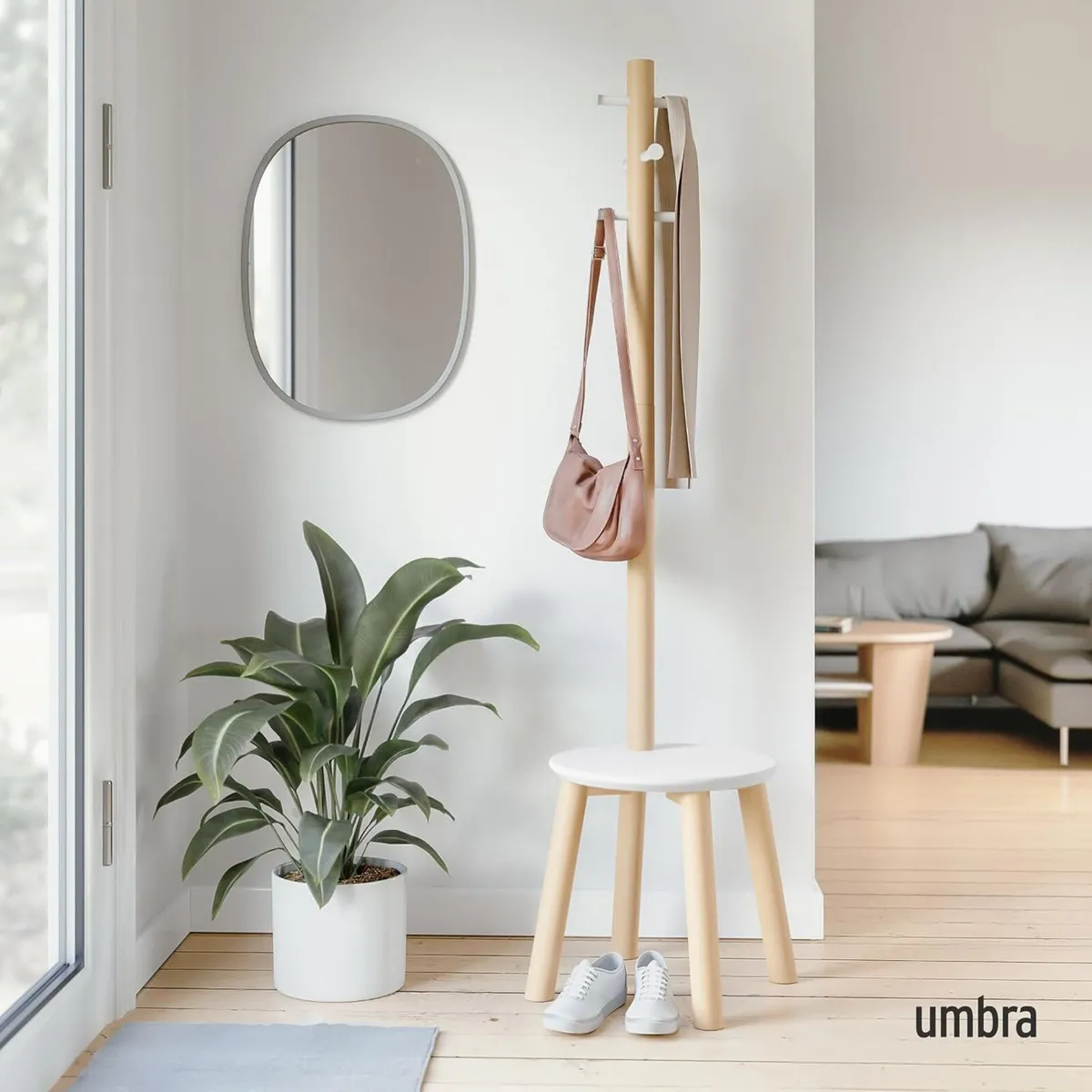 Coat Rack Stool Clothing Organiser Umbrella Holder - Image 2