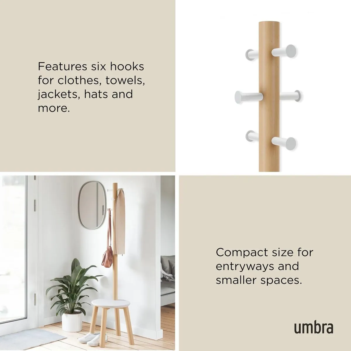Coat Rack Stool Clothing Organiser Umbrella Holder - Image 4
