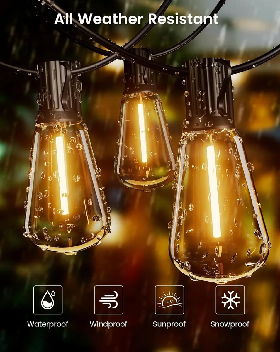 Outdoor String Lights Mains Powered 120FT 36m - Image 2