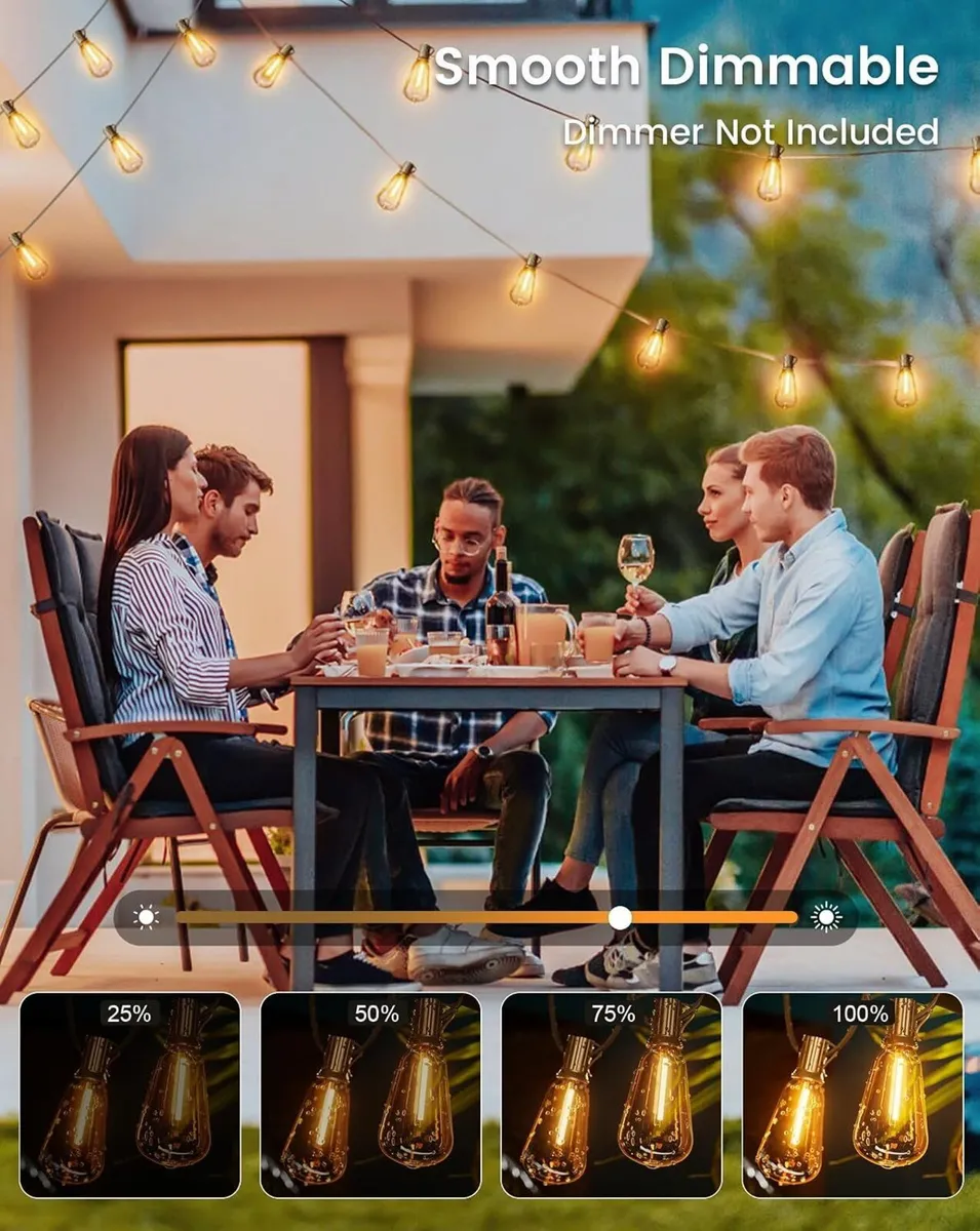 Outdoor String Lights Mains Powered 120FT 36m - Image 3