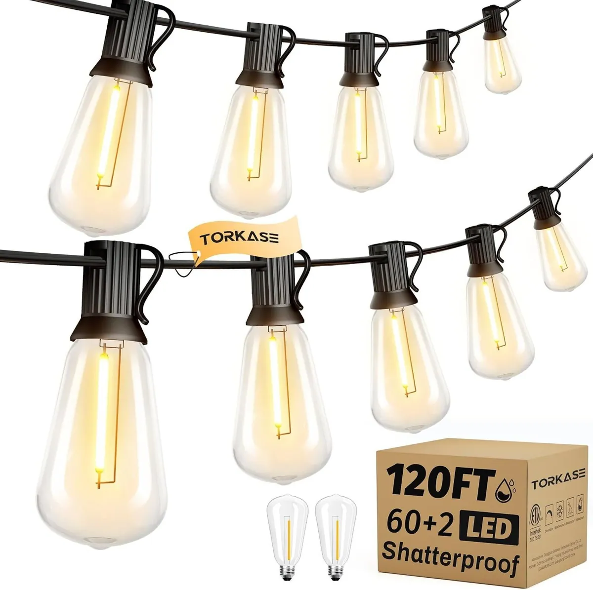 Outdoor String Lights Mains Powered 120FT 36m - Image 1