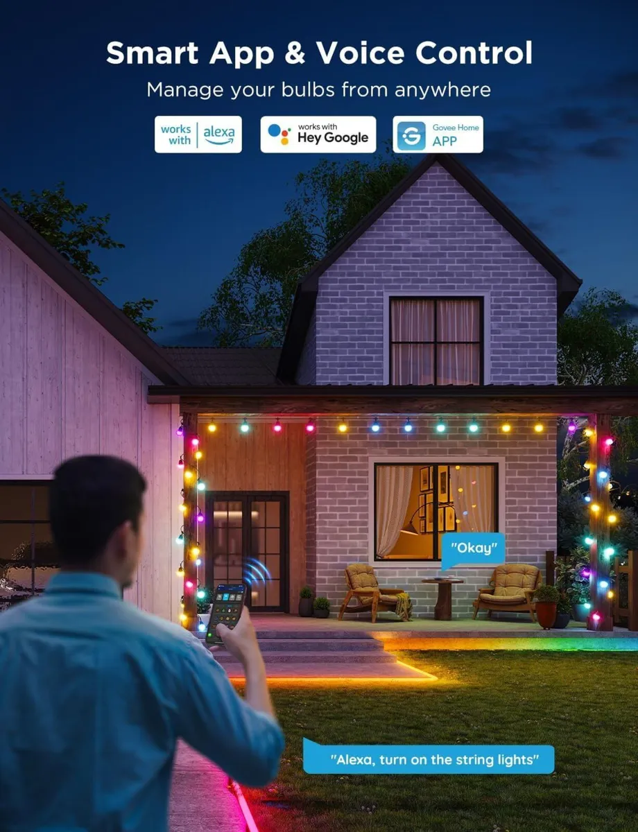 Outdoor Smart String Lights2 30m Dimmable Rgbicw - Image 4