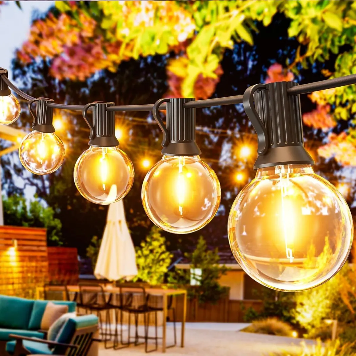 Outdoor String Lights Main Powered 60m Linkable - Image 1
