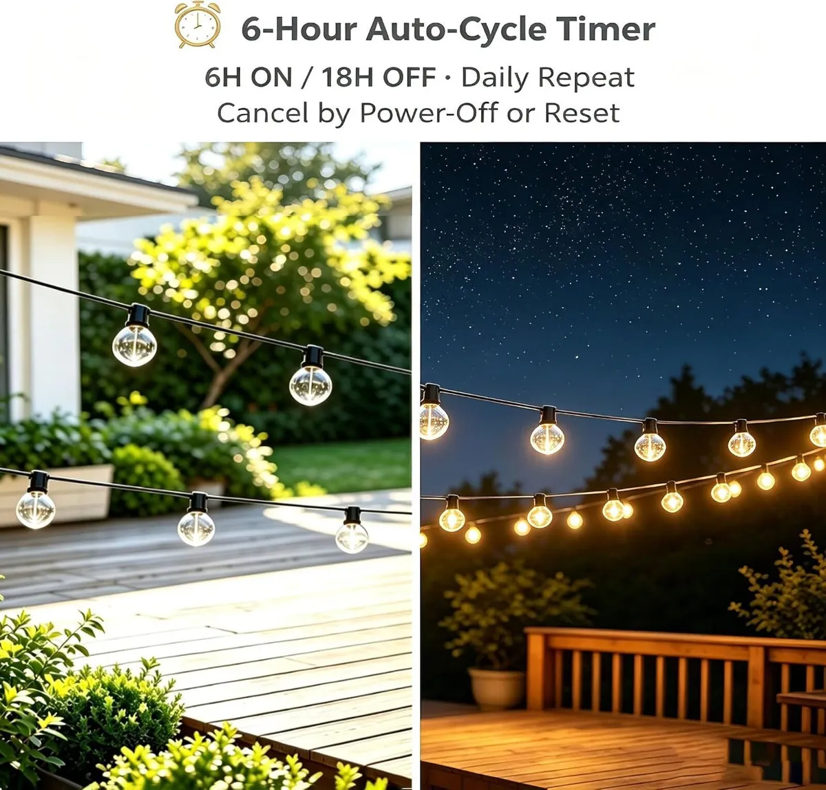 Outdoor String Lights Main Powered 60m Linkable - Image 3