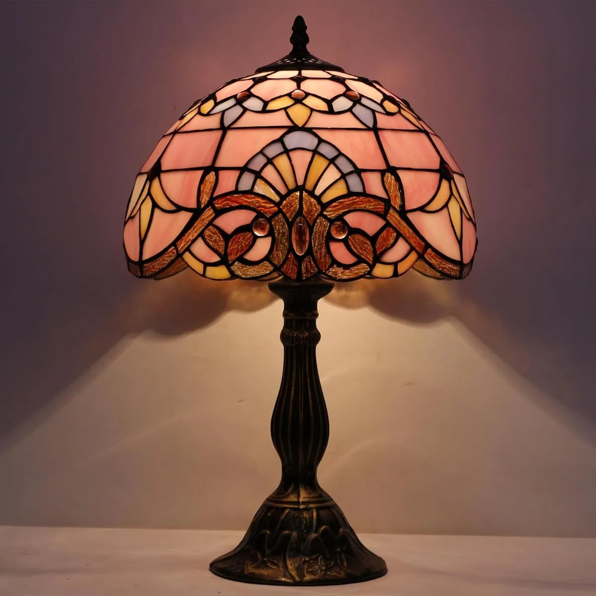 Tiffany Lamp Stained Glass Table 12x12x18 Inch - Image 3