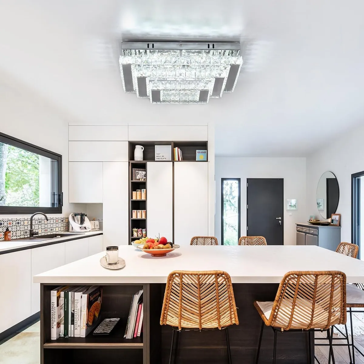 15 Inch Square Crystal LED Ceiling Light 61W - Image 2