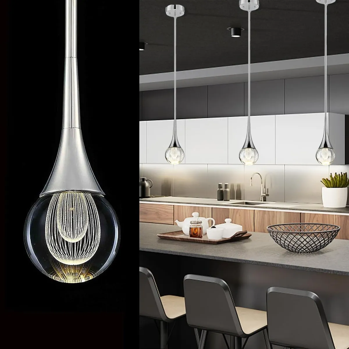 Crystal Pendant Light Elegant LED Chandeliers - Image 1
