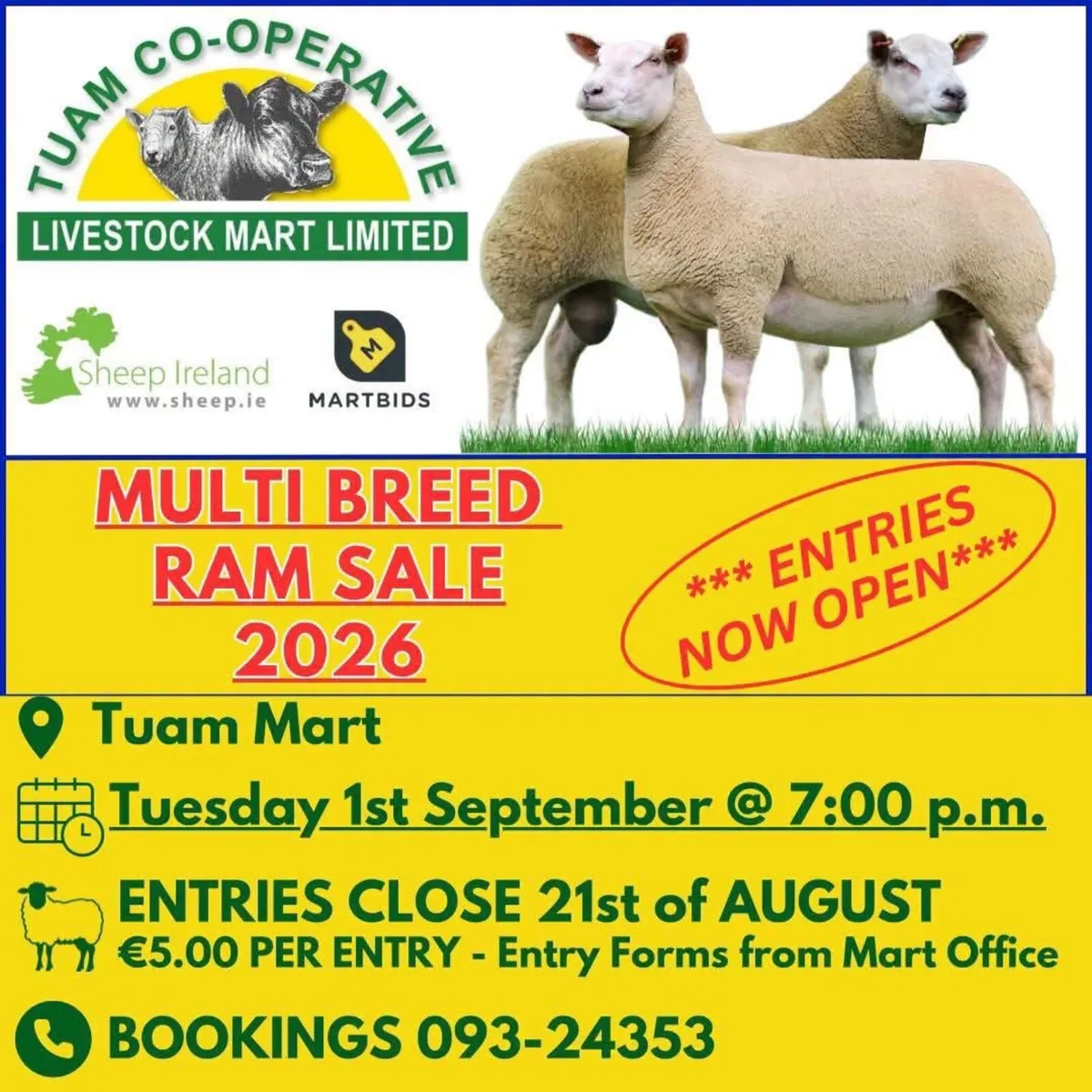 TUAM MART MULTIBREED RAM SALE