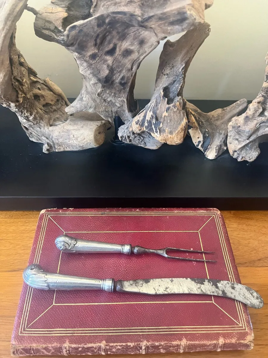 Antique Georgian Irish Silver Knife & Fork - Image 3