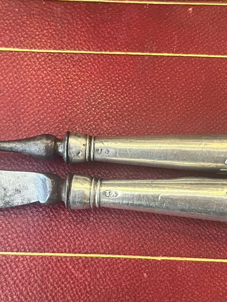 Antique Georgian Irish Silver Knife & Fork - Image 4