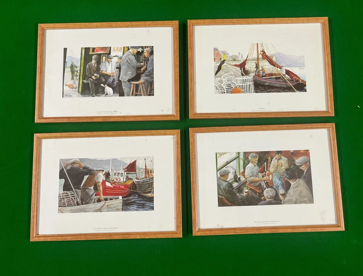 Set of 4 framed Irish vintage prints - Image 1