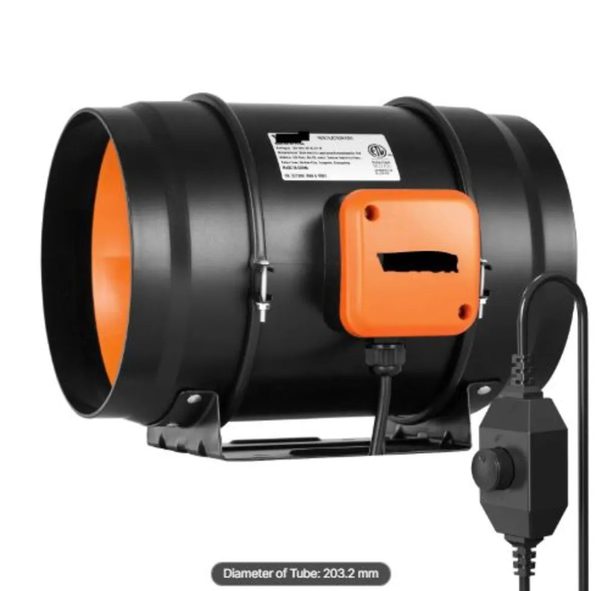 Inline Duct Fan, 203.2mm 506.2 CFM with Variable - Image 1