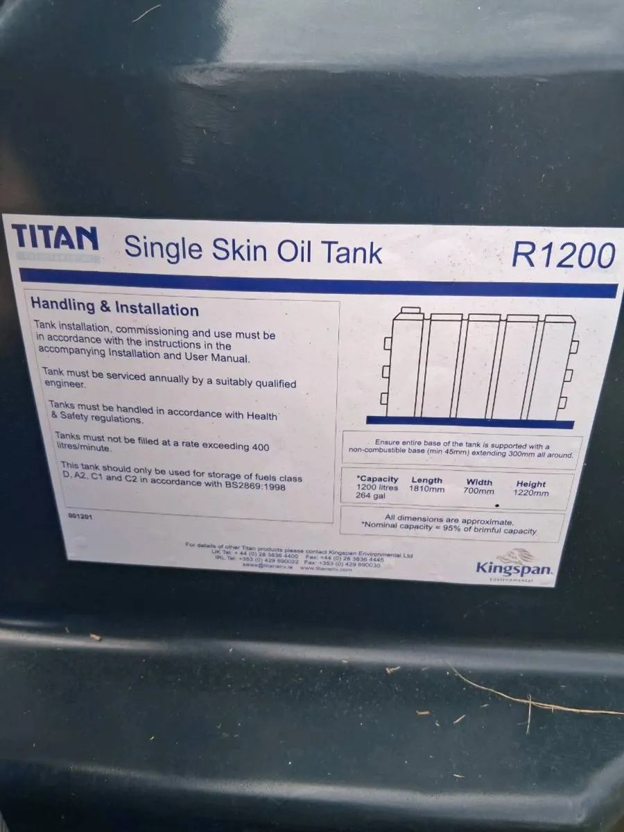 Titan R1200 single skin oil tank - Image 1