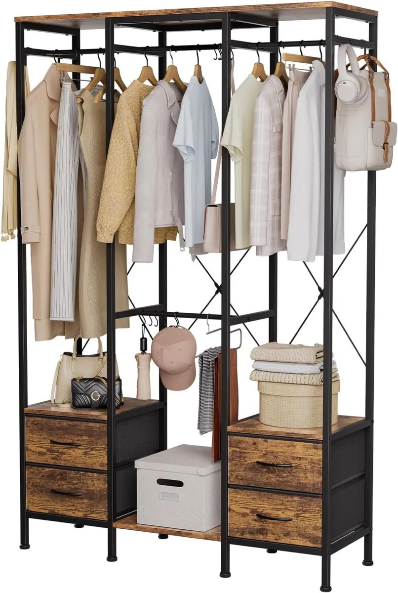 Heavy Duty Clothing Rail Clothes Railk Wardrobe - Image 1