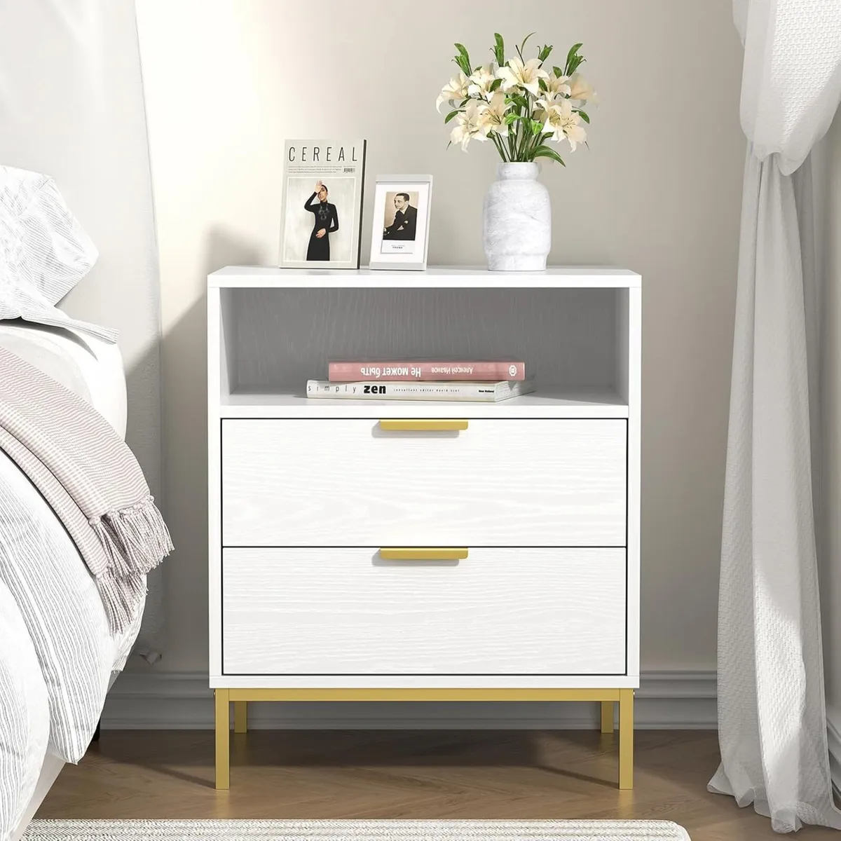 Bedside Cabinets Wooden Bed Side Table for Bedroom - Image 3