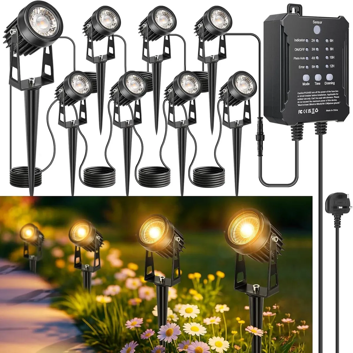 Garden Lights Mains Powered with Timer - Image 1