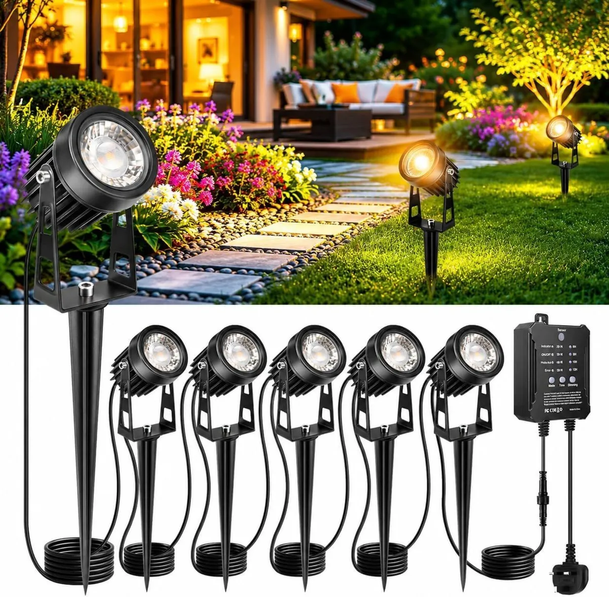 Garden Spotlights Mains Powered with Transformer - Image 1