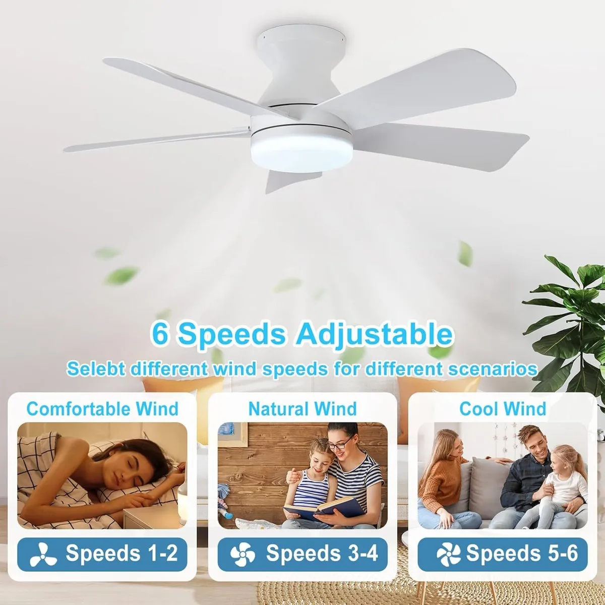 Modern Ceiling Fan with Light: 35-Inch Small Fans - Image 4