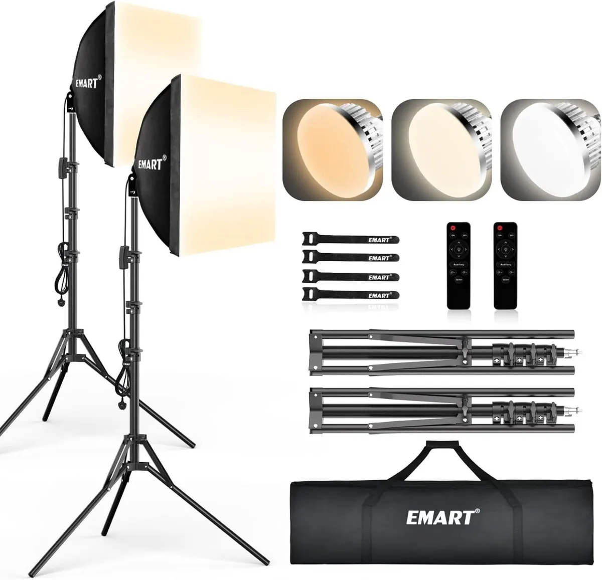 Softbox Lighting Kit 40x40CM Dimmable Soft Box - Image 1