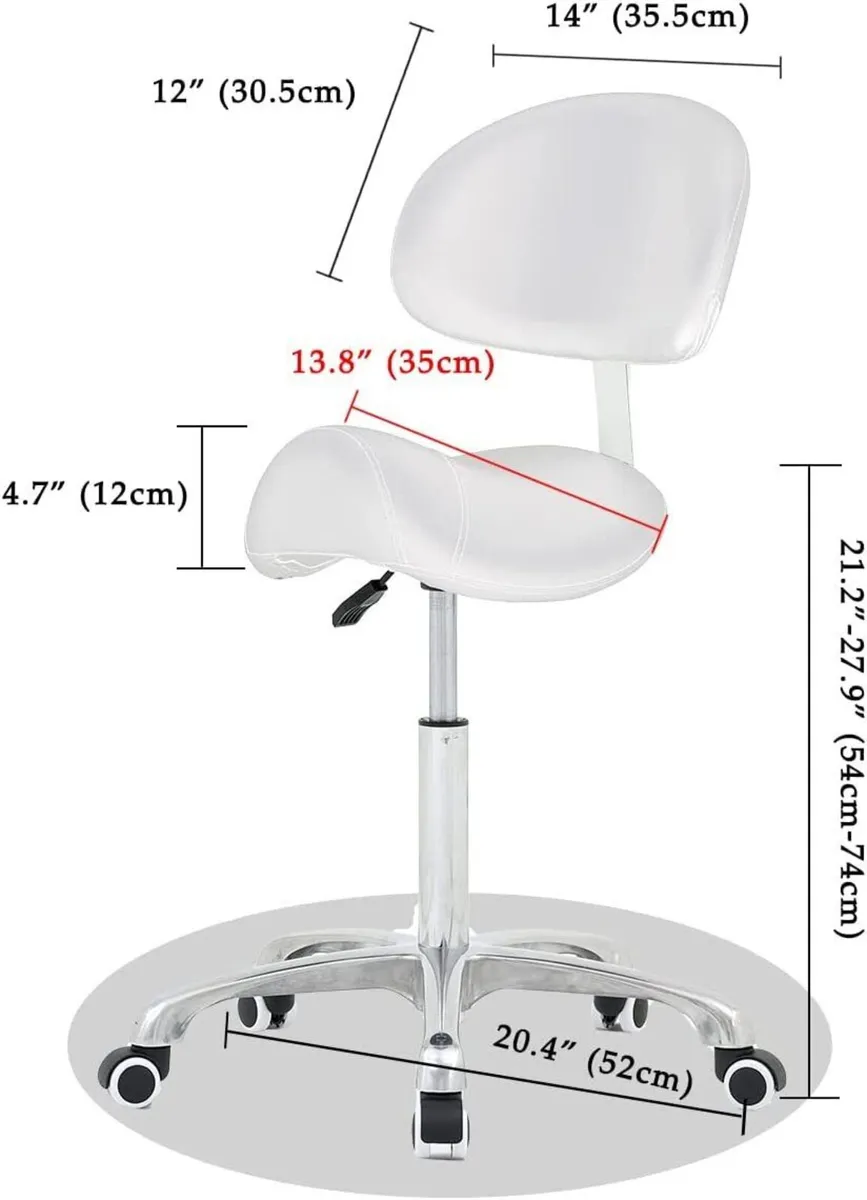 Hydraulic Massage Adjustable Saddle Stool - Image 3