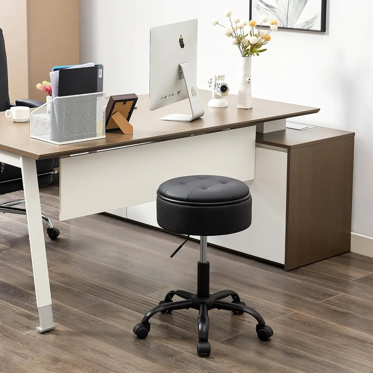Rolling Stools with Wheels Ergonomic Stool Storage - Image 1