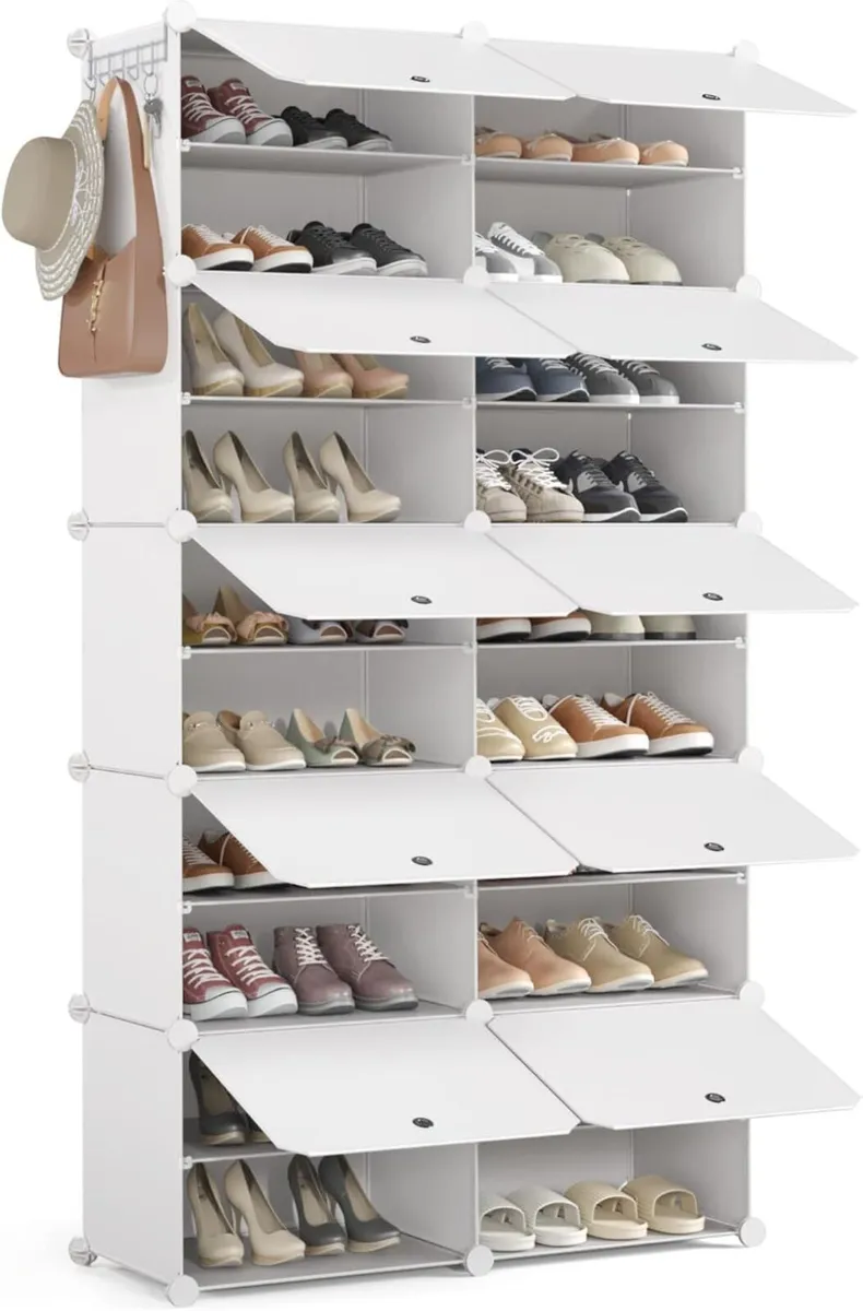 2x10 Tier Shoe Storage Cabinet Stores 40 Pairs - Image 1