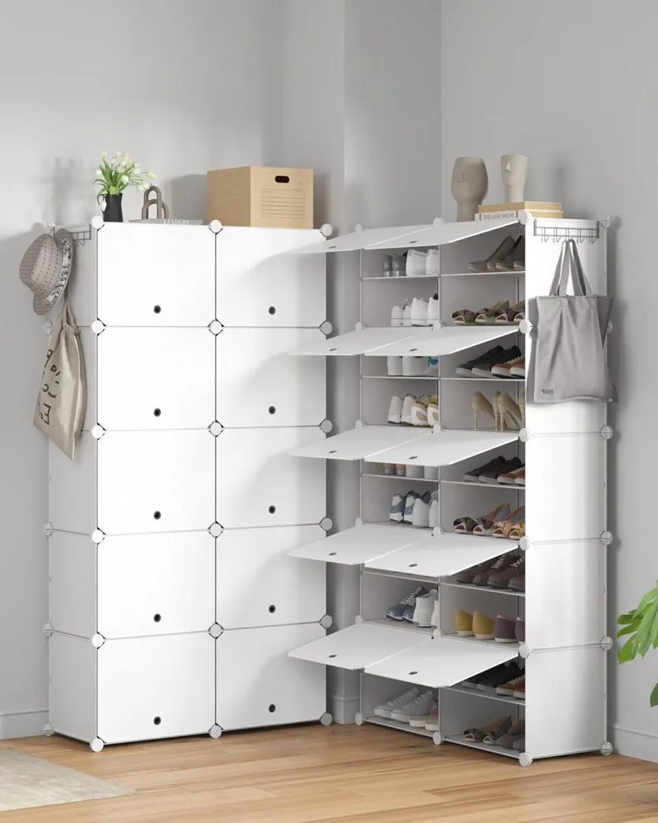 2x10 Tier Shoe Storage Cabinet Stores 40 Pairs - Image 2