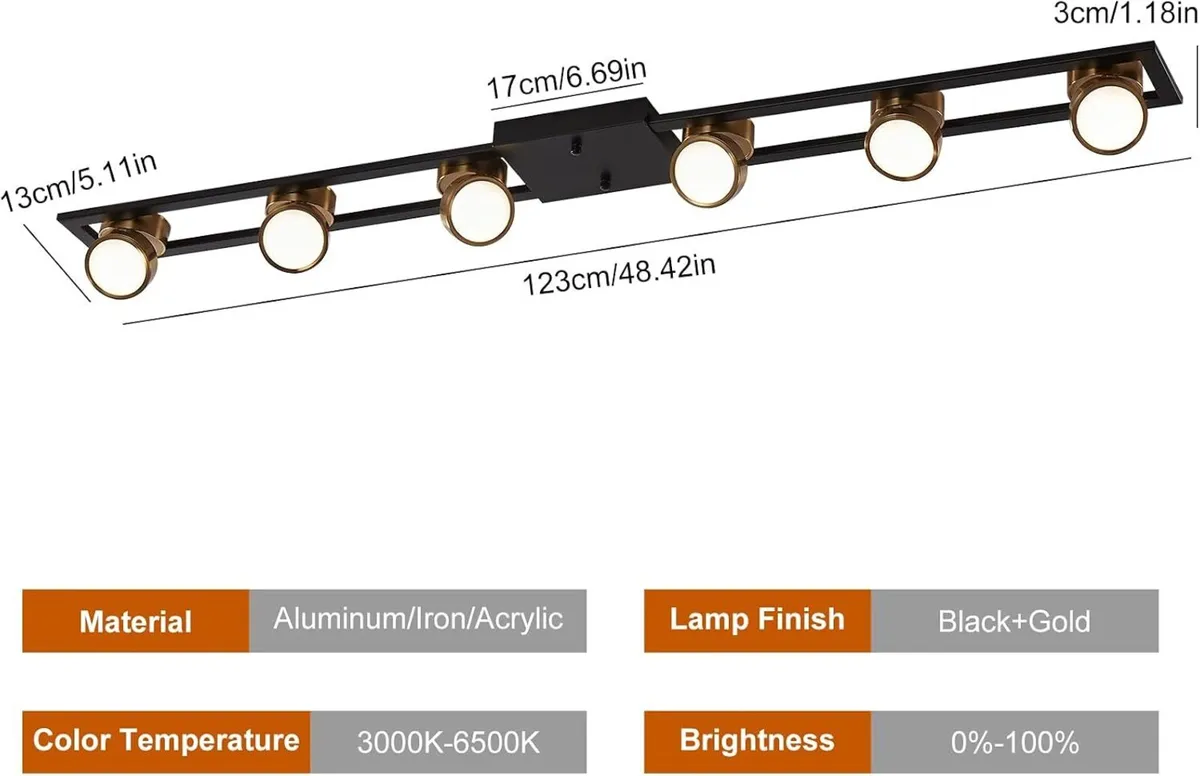 Modern Kitchen Lights Ceiling 123CM Flush LED - Image 2