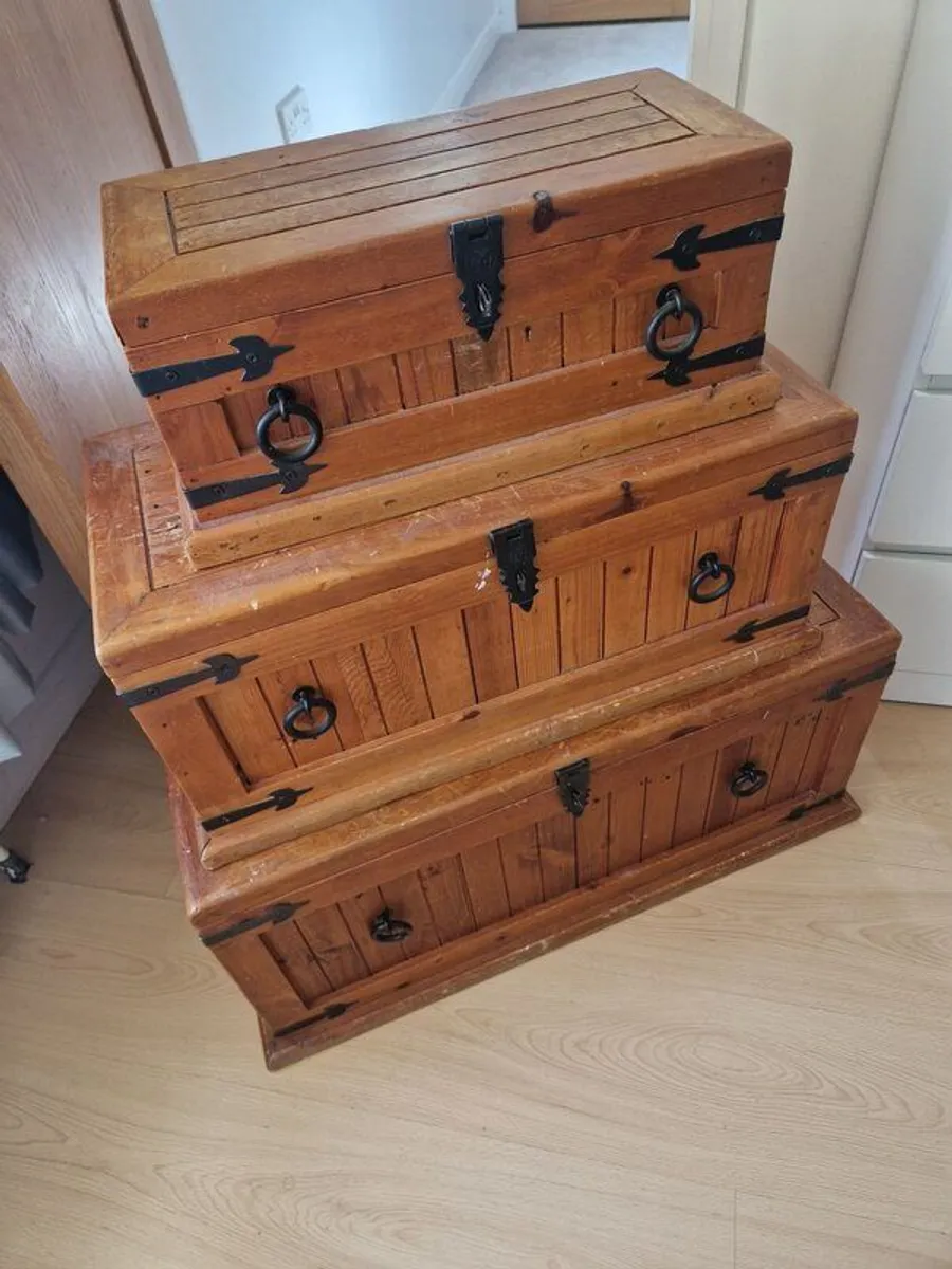Set of solid pine chest box - Image 2