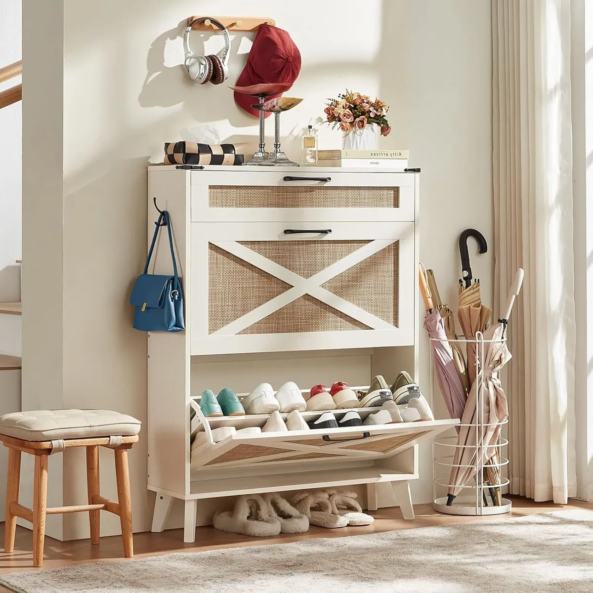 Narrow Slim Shoe Rack Storage Cabinet - Image 1