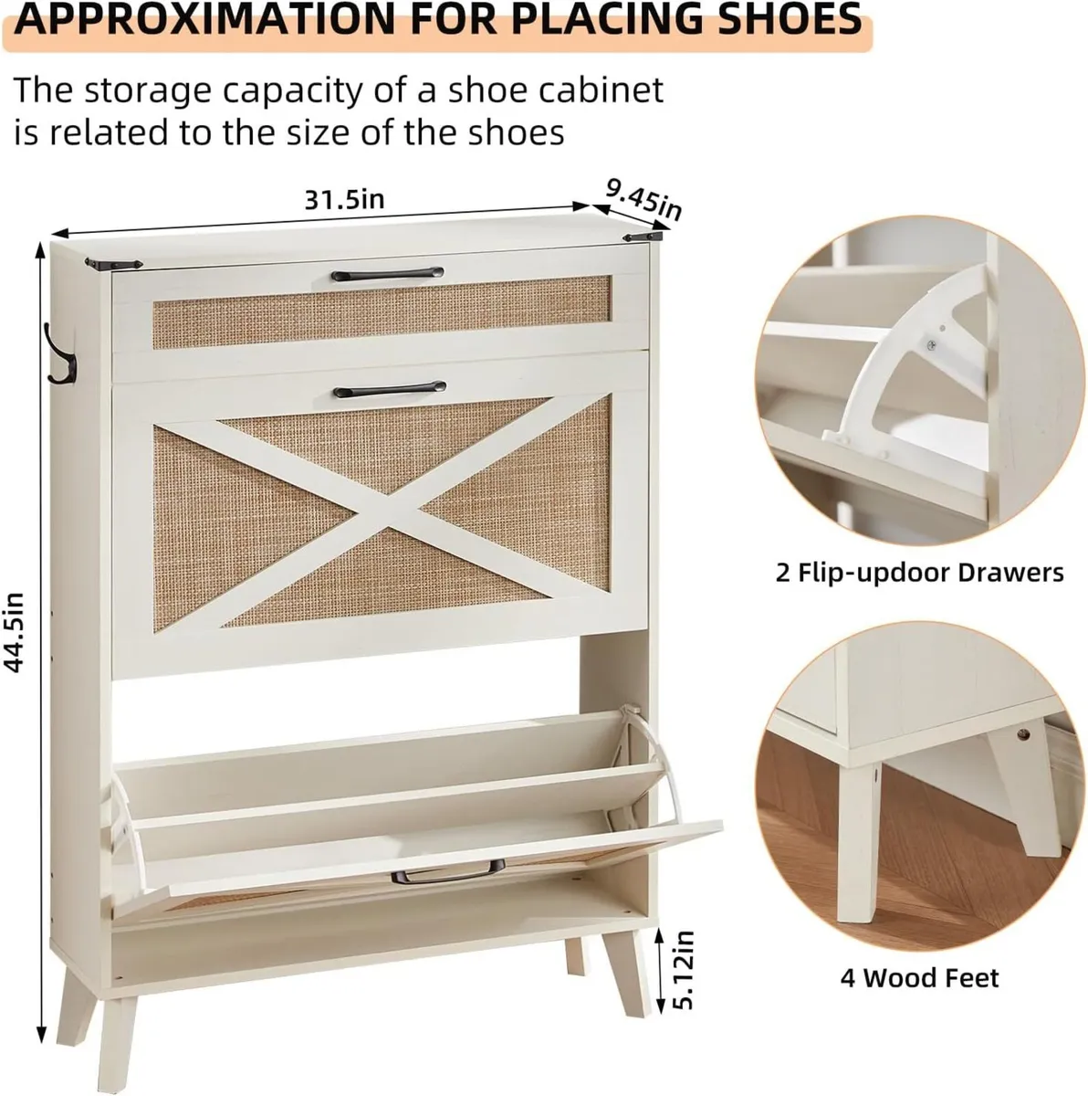 Narrow Slim Shoe Rack Storage Cabinet - Image 2