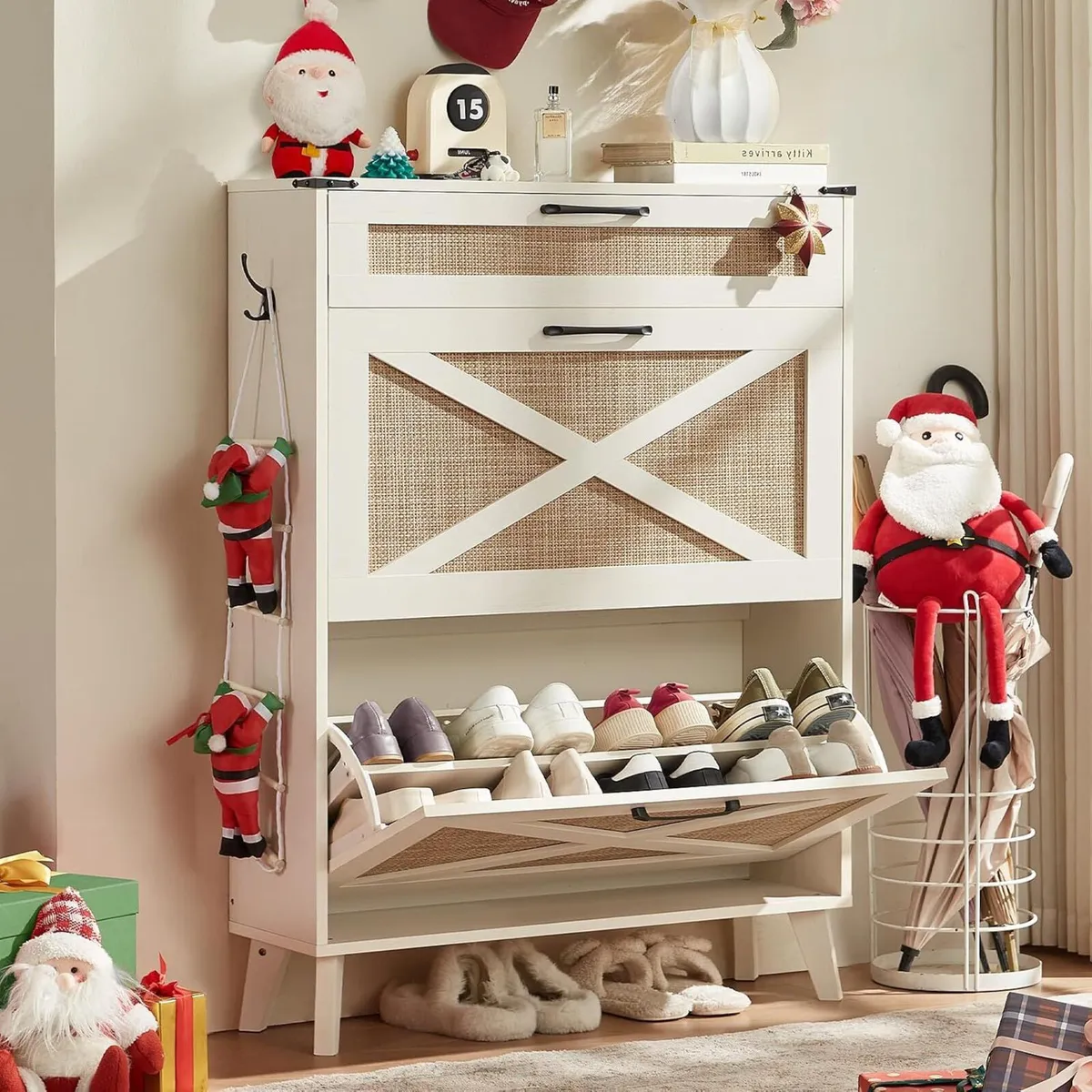 Narrow Slim Shoe Rack Storage Cabinet - Image 3