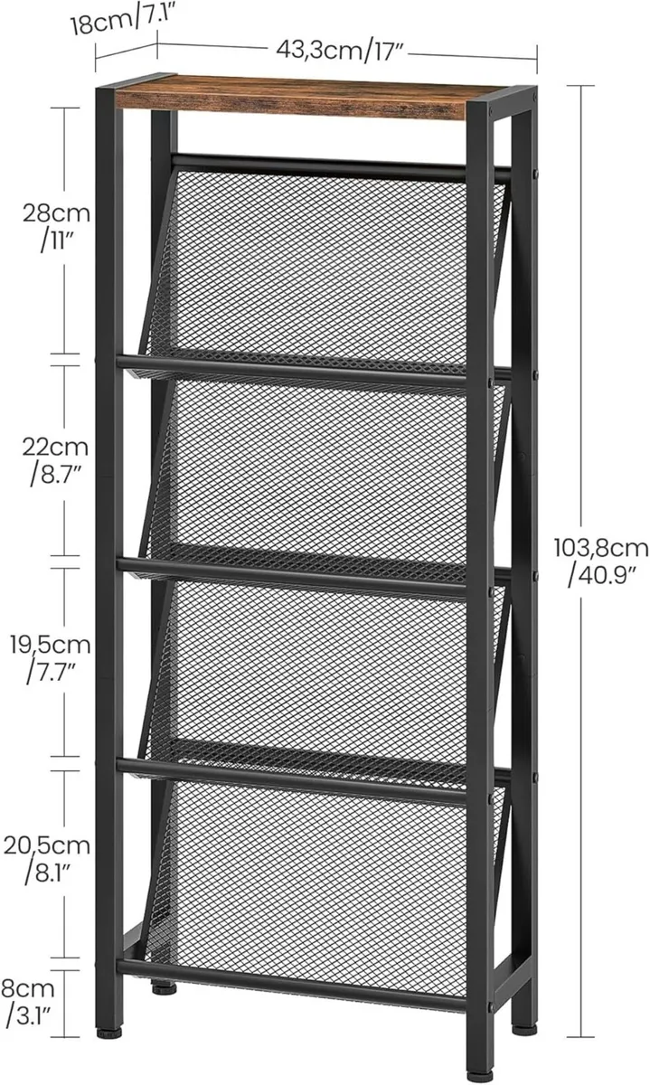 Shoe Rack 5-Tier Organiser Narrow Storage - Image 3