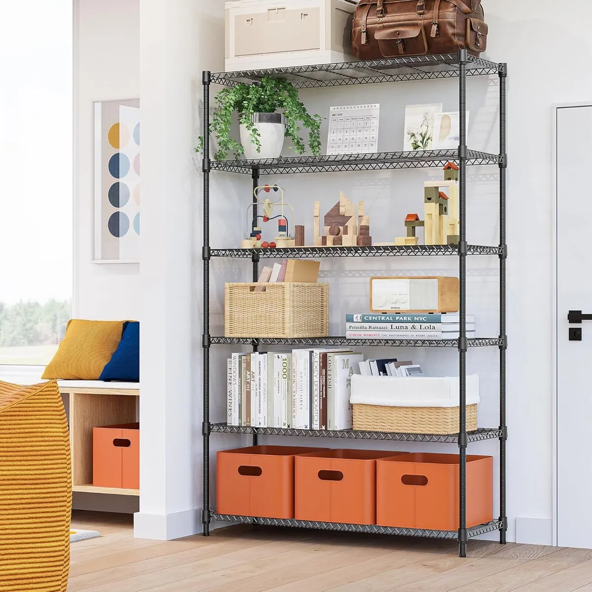 4-Shelf Storage Unit with Height Adjustable - Image 2